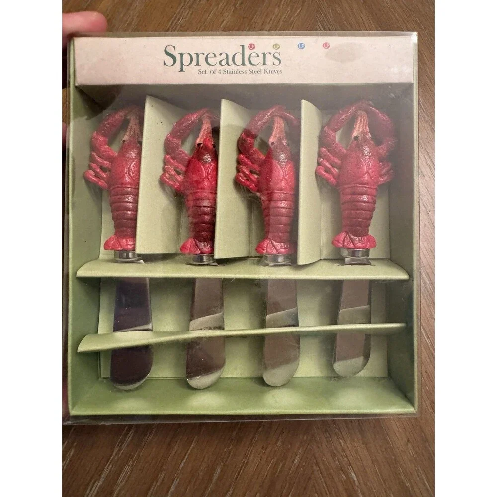 Set of 4 Lobster Spreaders Cheese And Dip Spreads New